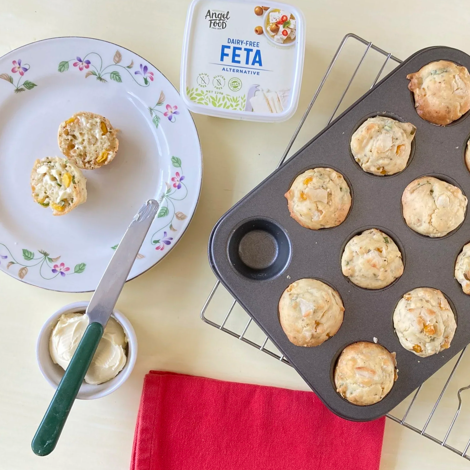 Vegan Sweetcorn & Feta Muffins