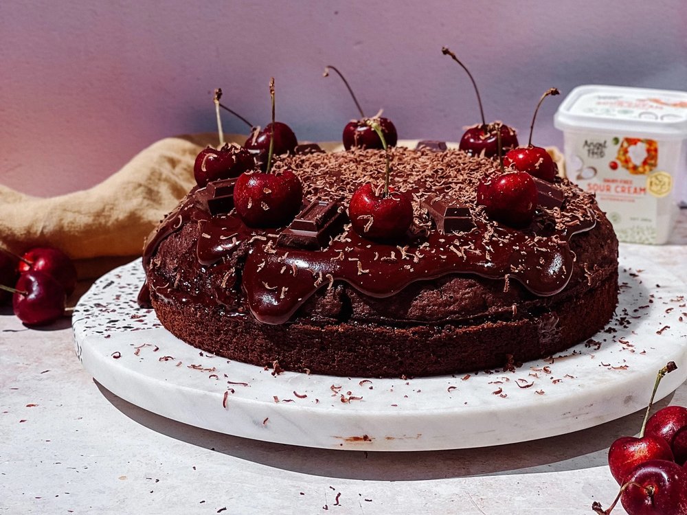 Chocolate Cherry Cake with Sour Cream Ganache