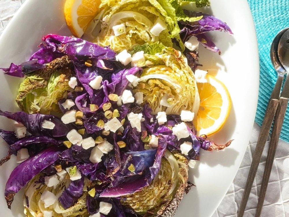 Roast Cabbage with Feta